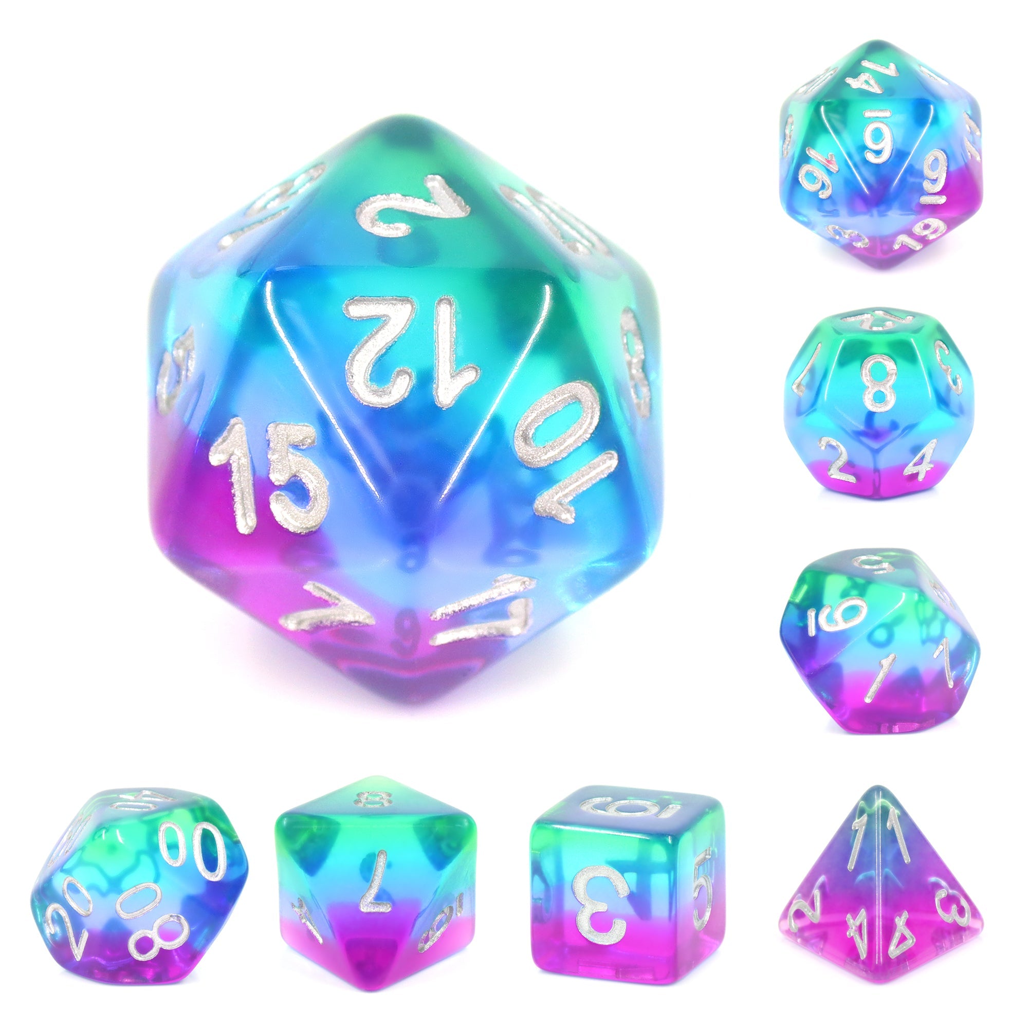 A&H Dice: Blue Aurora - Poly 7 Die Set