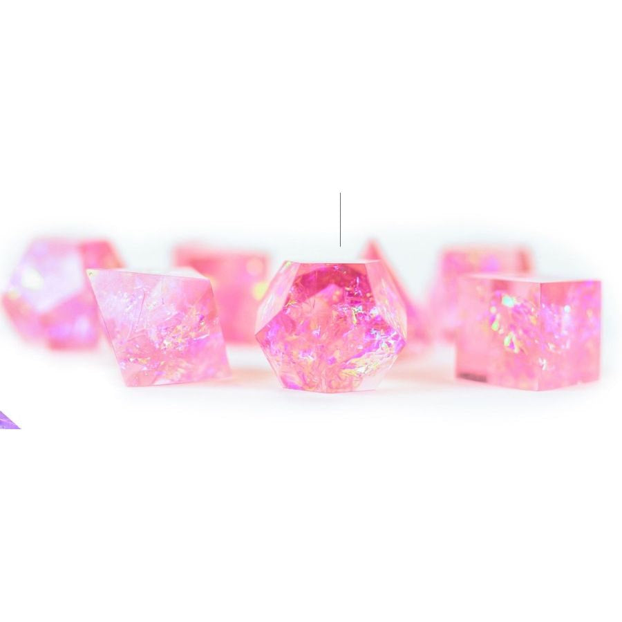 Sirius Dice: Polyhedral 7-Die Set - Cloak and Dagger (Pink) - Image 2