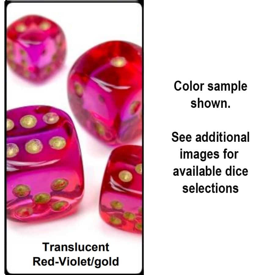 Chessex: 36ct Dice Block - Gemini Translucent (Red-Violet/Gold) - Image 2