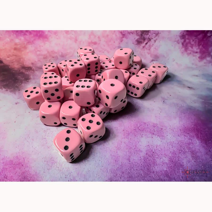 Chessex: 36ct Dice Block - Pastel (Pink/Black)