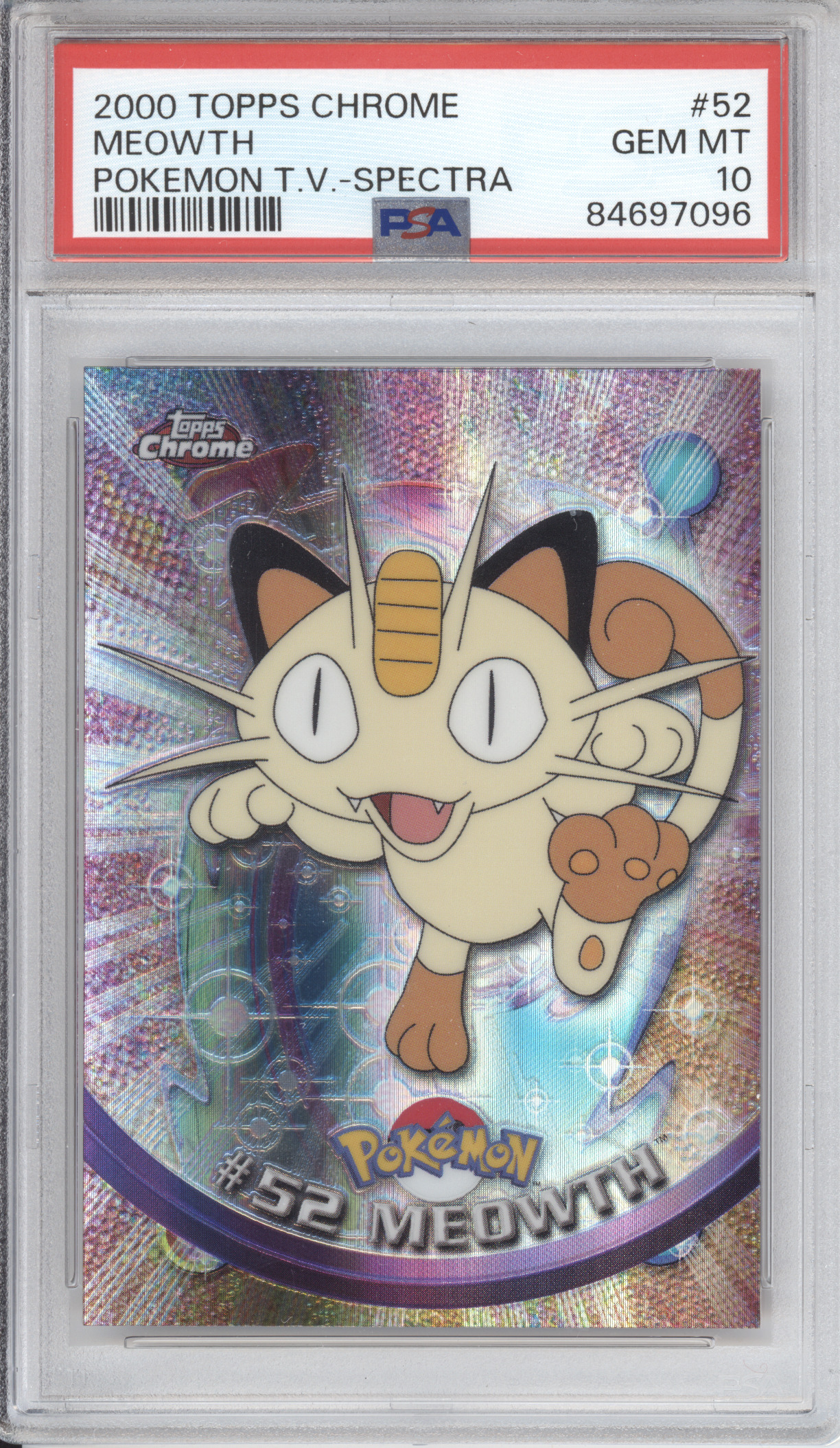 Meowth Topps Chrome Spectra PSA 10 