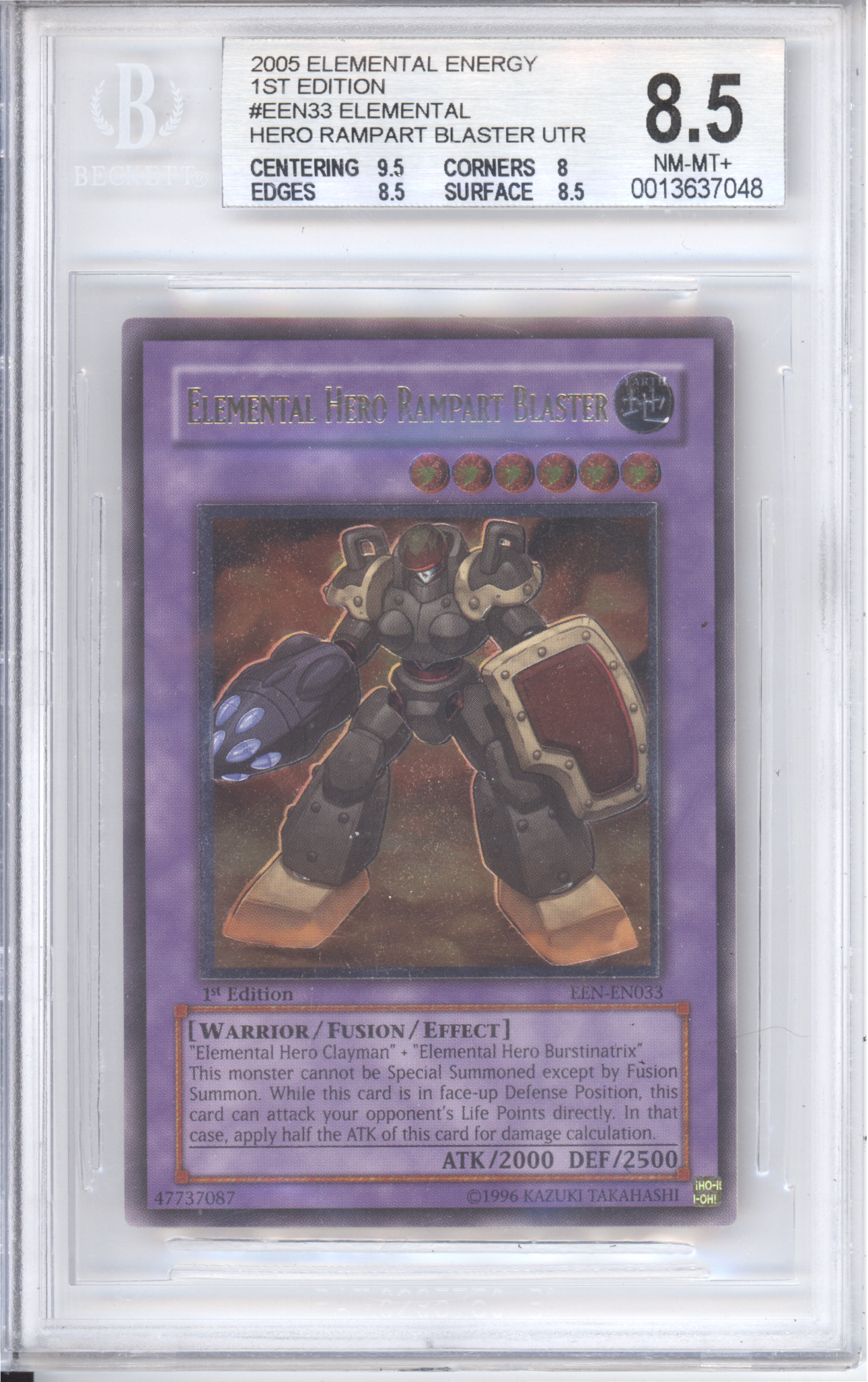 Elemental Hero Rampart Blaster EEN-EN033 (UTR) 1st Edition BGS 8.5