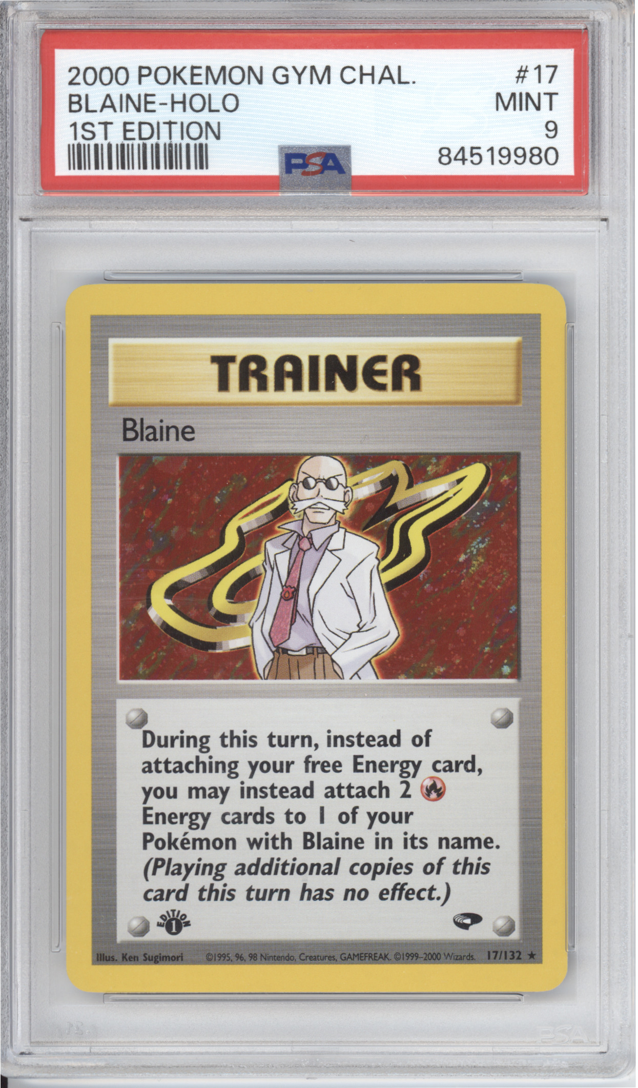 Blaine Gym Challenge Holo 1st PSA 9
