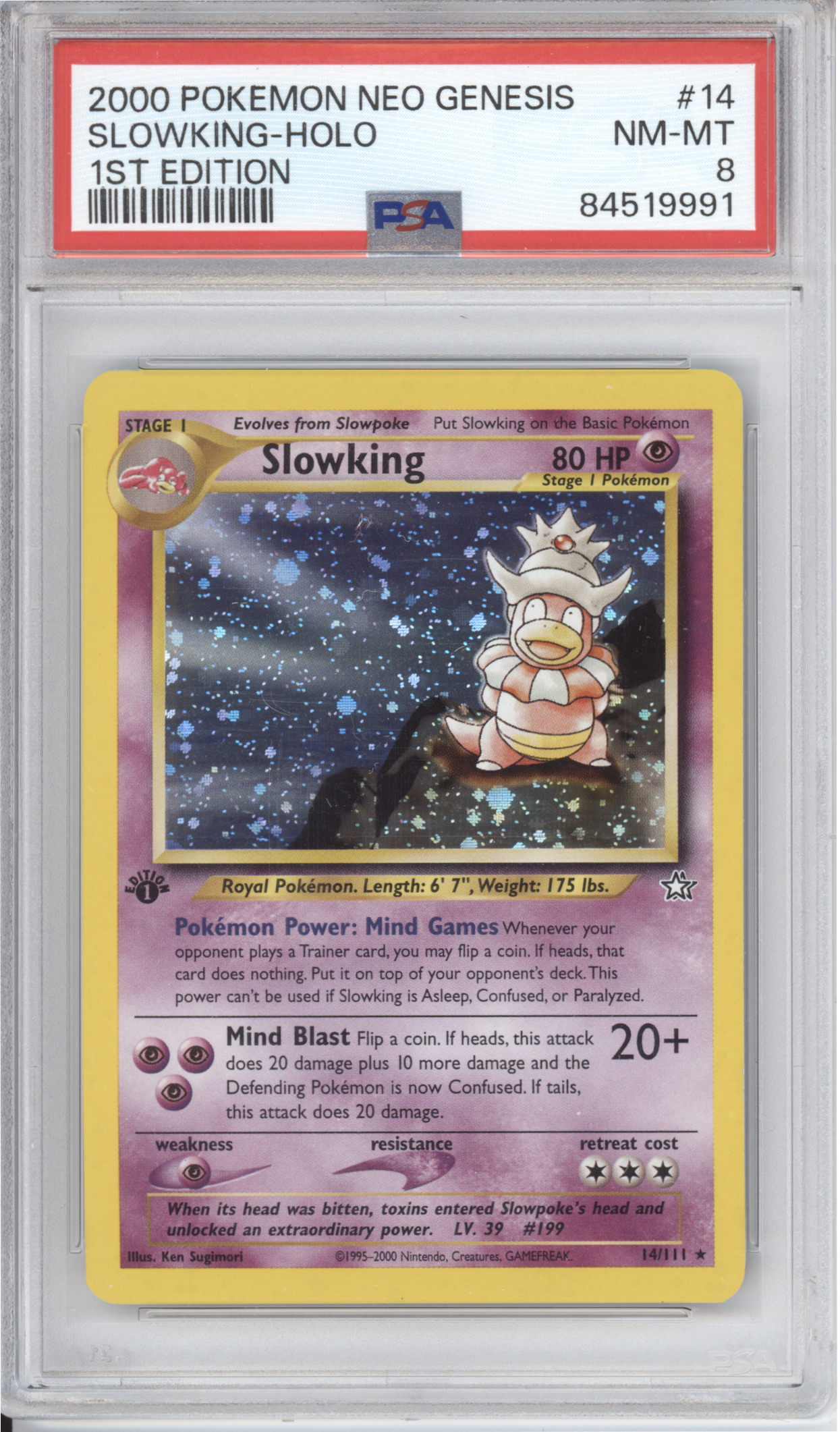 Slowking Neo Genesis Holo 1st PSA 8
