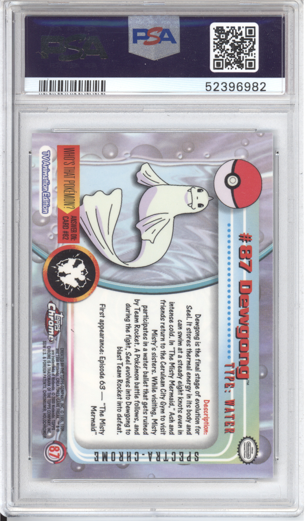 Dewgong Topps Chrome Spectra PSA 10 - Image 2