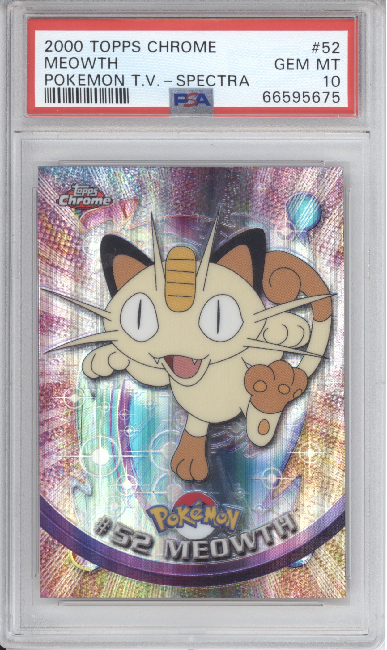 Meowth Topps Chrome Spectra PSA 10