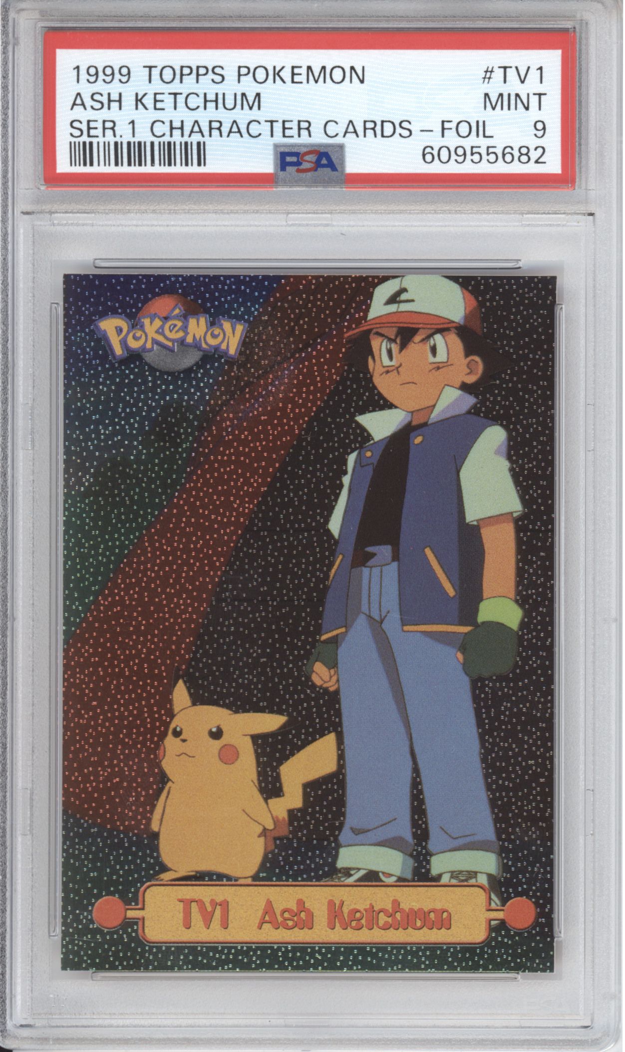 Ash Ketchum Topps Pokemon Foil PSA 9
