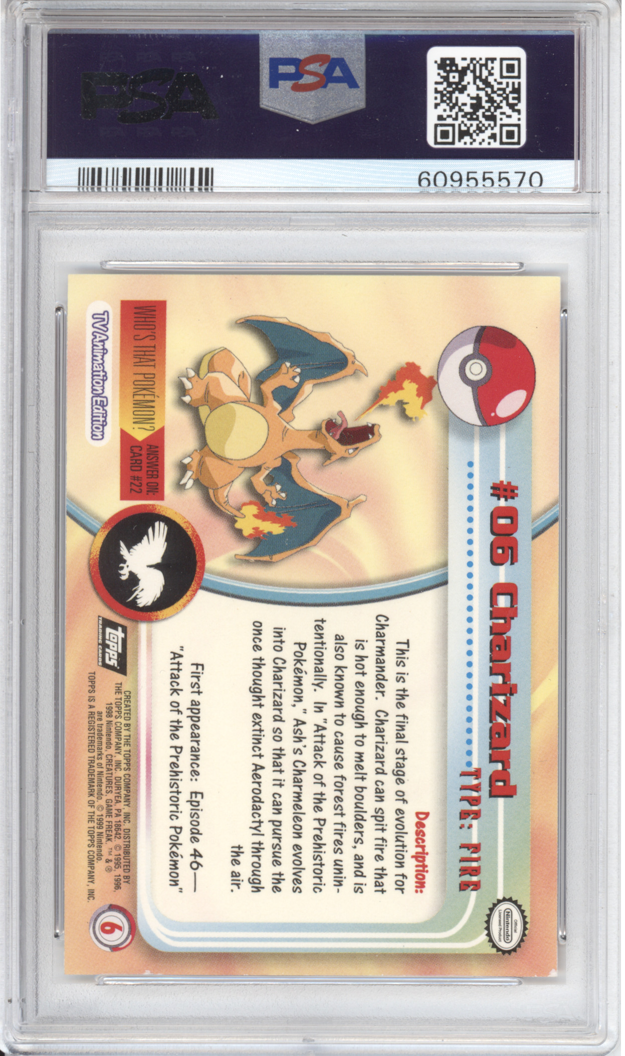 Charizard Topps Pokemon Foil PSA 8 - Image 2