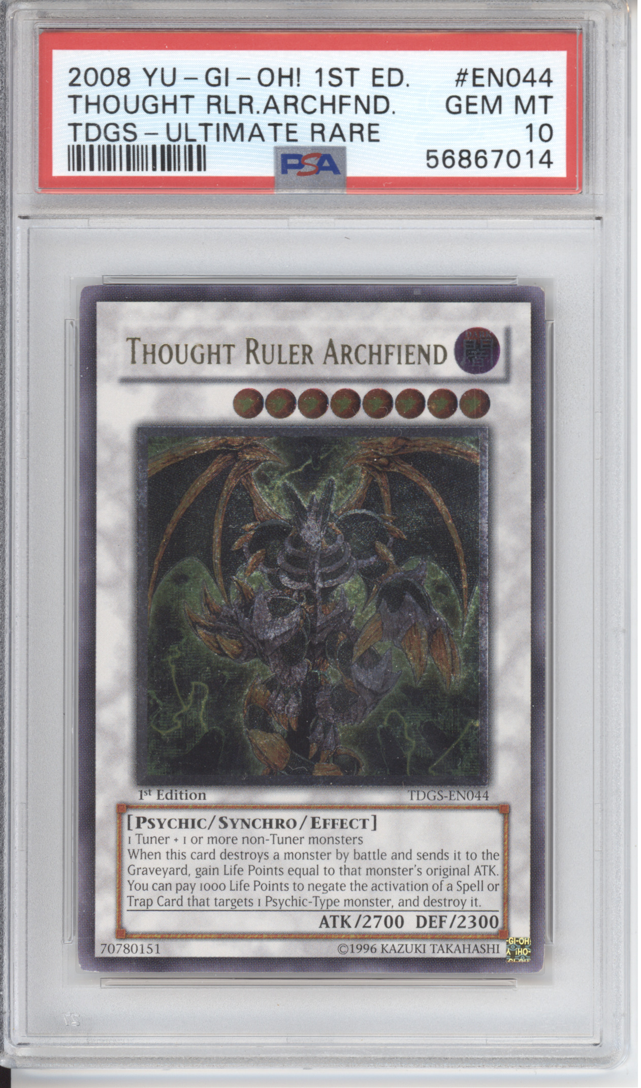 Thought Ruler Archfiend The Duelist Genesis Ultimate Rare 1st PSA 10