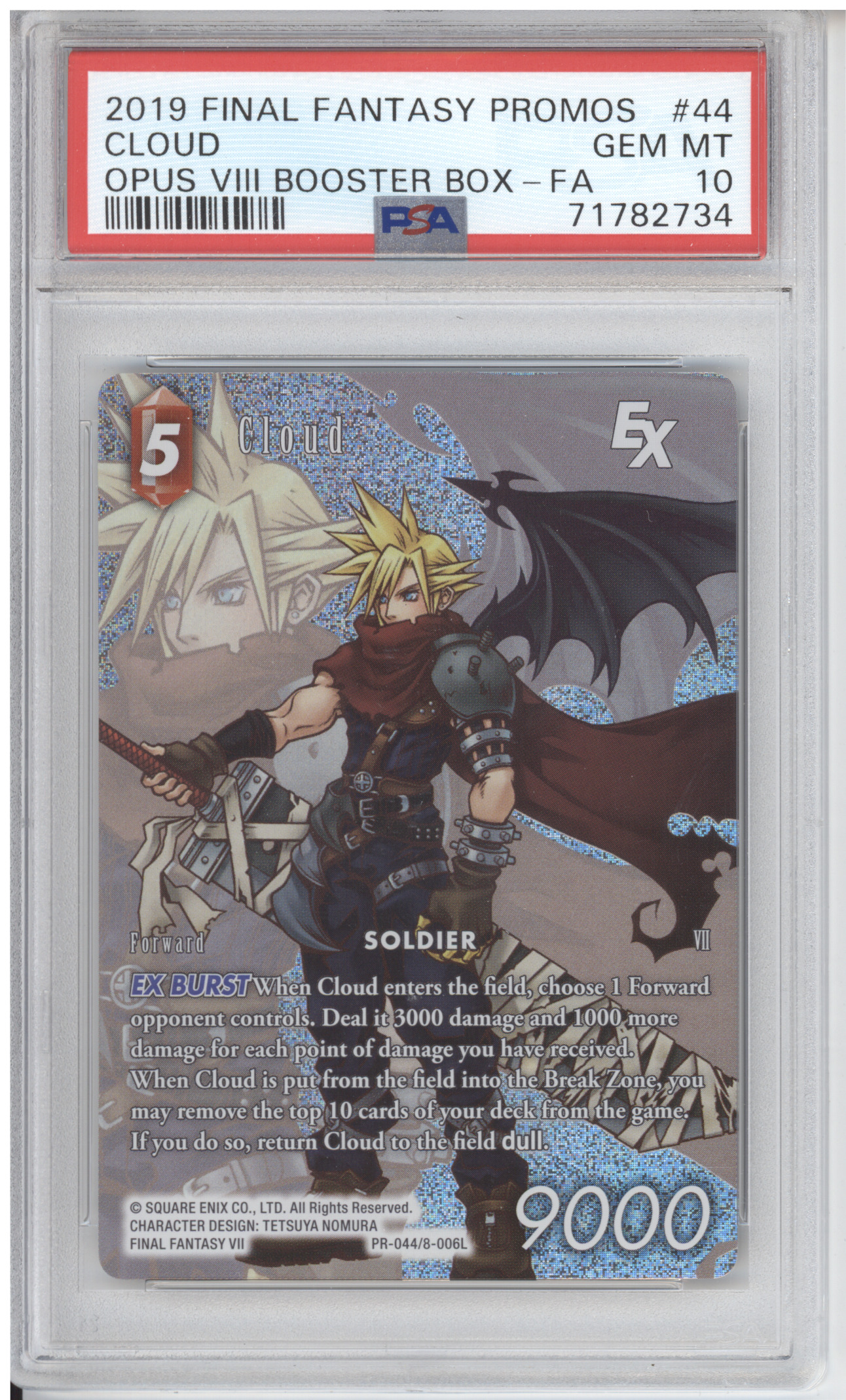 Cloud Final Fantasy TCG Opus VIII Full Art PSA 10