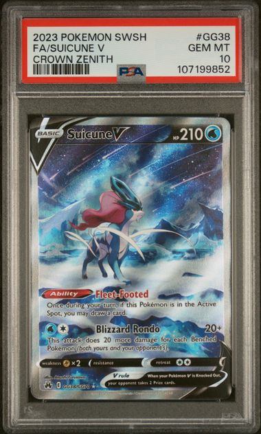 Graded - Pokemon - PSA 10 Suicune V GG38/GG70