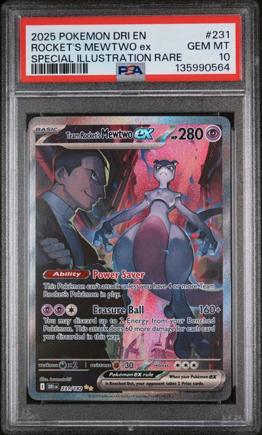 Graded - Pokemon - PSA 10 Team Rocket's Mewtwo EX 231/182