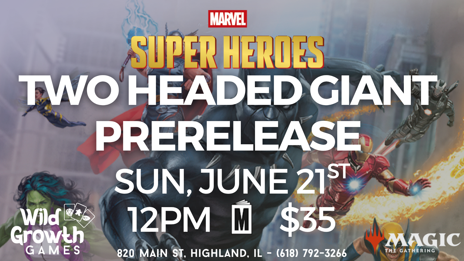 MTG: Marvel Super Heroes 2-Headed Giant Prerelease | Wild Growth Games