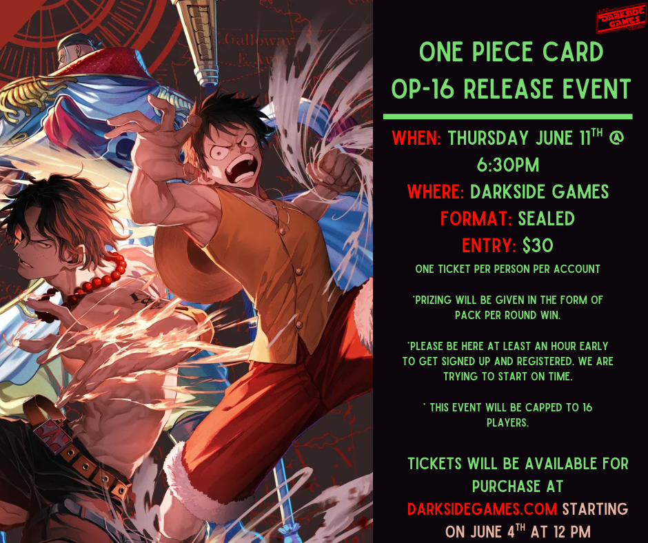 OP16 Prerelease #2 (TICKETS ON SALE 6/4 at 12PM) | Darkside Games