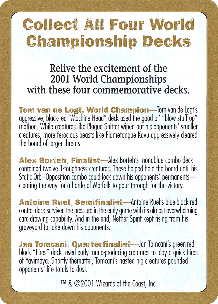 2001 World Championships Ad