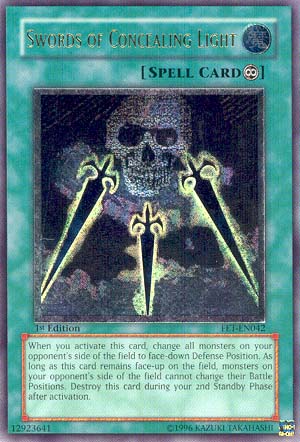 yugioh cards that change battle position Dark Revelation 3 Rare Swords of Concealing Light DR3-EN162 change all monsters on your opponents side of the field to face Regenesis Commands | How to