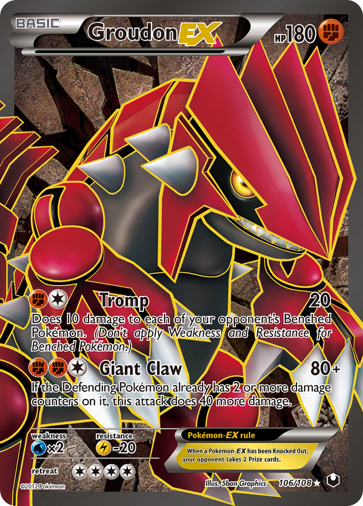 Groudon EX (106/108 — Full Art) | Card Quest