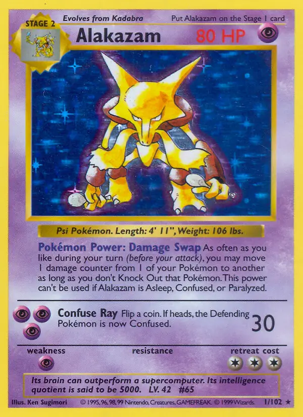 pokemon card 1 102 POKMON GAME sv7 009/102 U Eldegoss This power cant be used if Alakazam is Asleep Alakazam (1/102) | Alpha Strike
