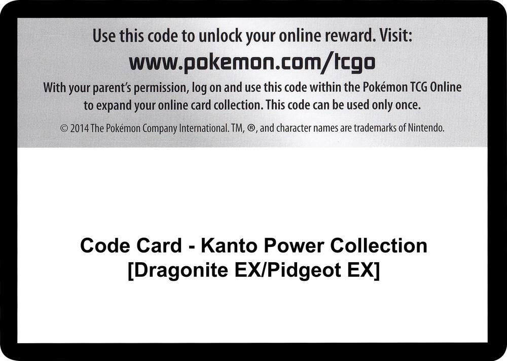 Code Card - Kanto Power Collection [Dragonite EX/Pidgeot EX]