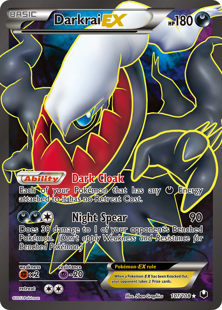darkrai ex pokemon card {114/081}Mega it is Knocked Out Darkrai Ex Alt Art Holographic