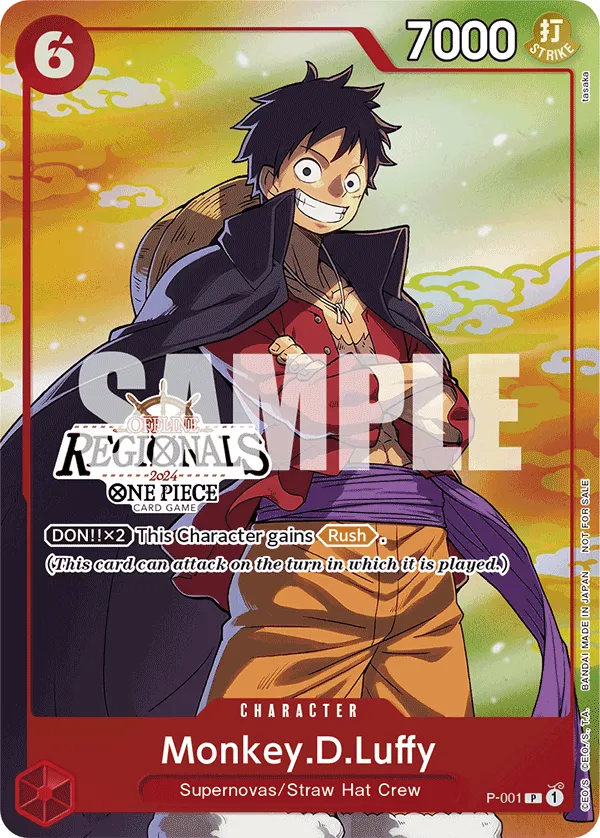 Monkey.D.Luffy (P-001 — Offline Regionals Stamp) | Primal Cards