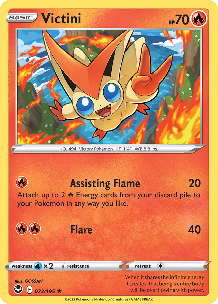 red victini pokemon card is confirmed in the sets : r/PokemonTCG proof acrylic case and featuring a striking image of the captivating character Victini (023/195) | Evolution Games