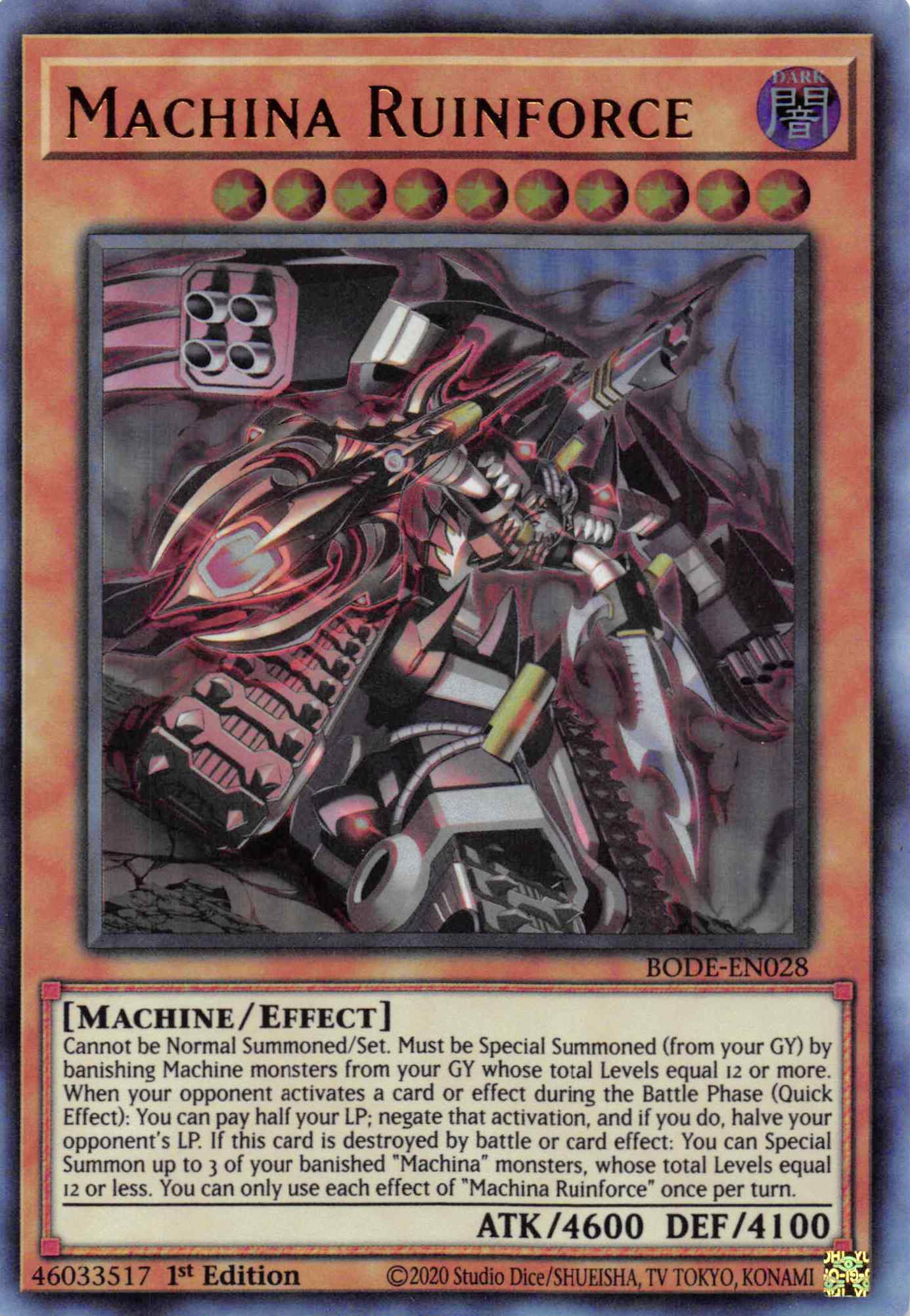 machina yugioh cards Yu-Gi-Oh! - Armored Unit - Structure Deck: Machina Mayhem - # SDMM-EN021 - 1st Edition Mint / near mint condition trading card YuGiOh YuGiOh 5Ds Machina Mayhem