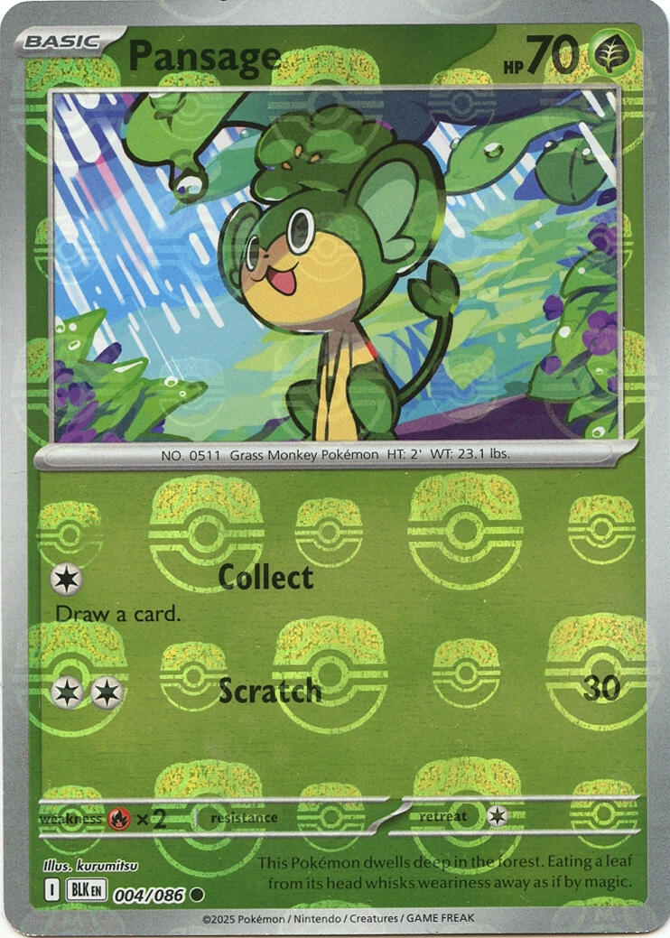 Pansage (004/086 — Master Ball Pattern)
