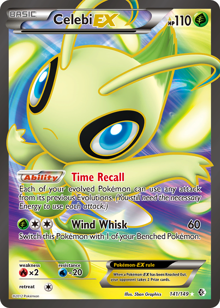 celebi ex pokemon card Pokemon Black & White Boundaries Crossed Ultra Rare Celebi EX #141