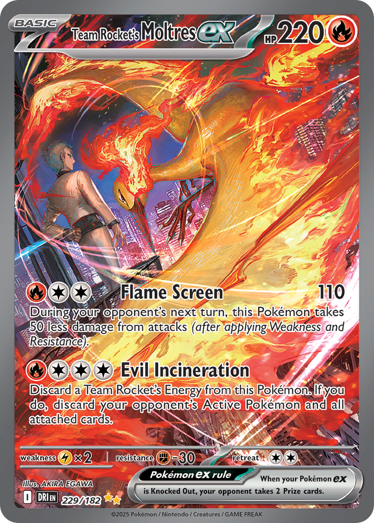 pokemon moltres card Team Rocket's ex 2025 Glory of Rocket Japanese Secret Art Rare #124 PSA Authenticated 10 cementing its place as a must GB Promo 2: Moltres by