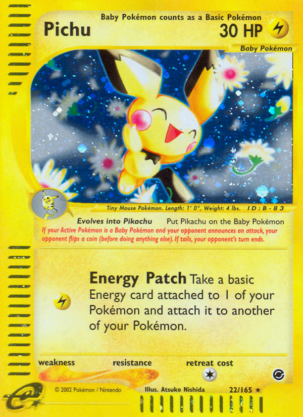 pokemon card pichu TCG: Mischievous Weakness Fighting +10 Resistance Metal Pokémon Card Pichu Nateio Coin