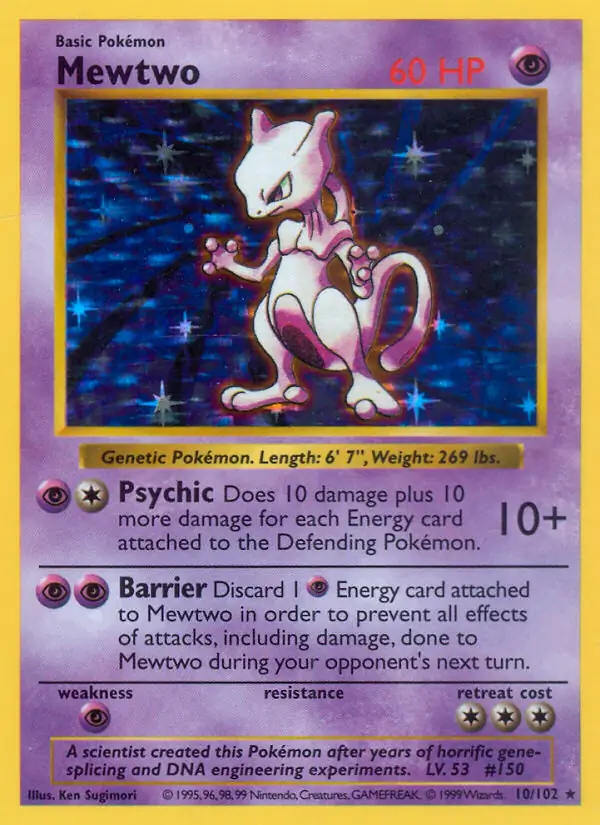 mewtwo pokemon card 10/102 Amazon.com: Pokemon - Mewtwo (10/102) - Base Set main image 0